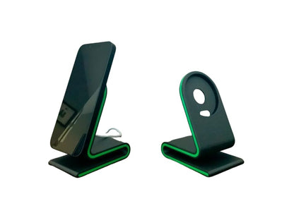 Modern Phone Stand with Magnetic Charging Compatibility – Custom Accent Color – Black Base (Magnetic Charger Not Included) (Marble) - color: Marble