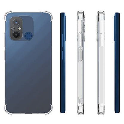 USTIYA Case for Redmi 12C Clear TPU Four Corners Protective Cover Transparent Soft