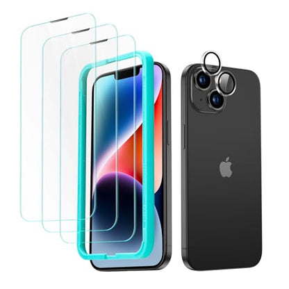 ESR 3+1 Pack for iPhone 15 Pro Screen Protector, Align Frame