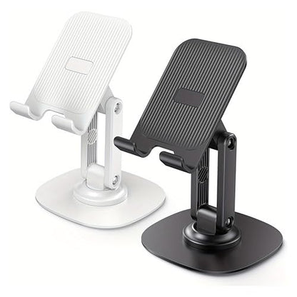 2 Pack Adjustable Phone Stand, Black + White