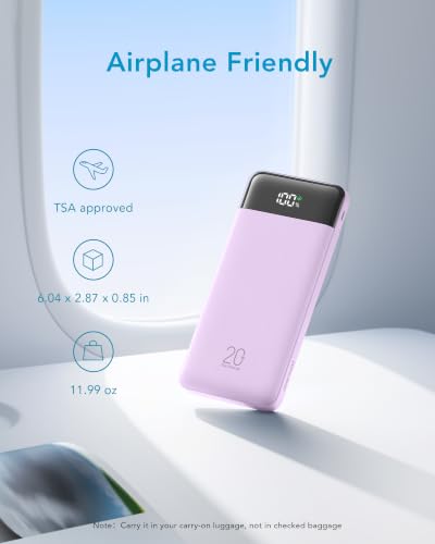 charmast Portable Charger Built-in Cables, 20000mAh Power Bank 6-Output | Travel Fast Charging Battery Pack for iPhone 17/16/15 Samsung Android, Flight-Approved, Multi-Device, USB-C & USB-A, LED % - color: Purple