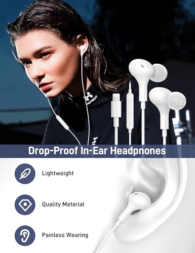 iMangoo for Apple MFi-Certified Soft Headphones for Lightning Wired Earbuds - color: White
