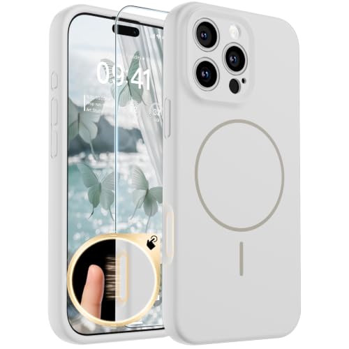 SUPFINE Silicone & Magnetic for iPhone 16 Pro Case White - color: White, size: iPhone 16 Pro