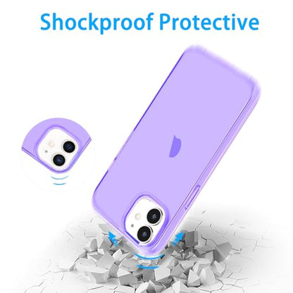 JJGoo Compatible with iPhone 12 Case & 12 Pro Case Clear Soft Transparent Shockproof Protective Slim Thin Bumper Phone Cover for 12 and 12 Pro - 6.1 inch, Clear Purple - color: Purple