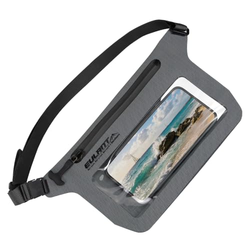 EULANT IPX8 Waterproof Phone Pouch,Reusable Fanny Pack Dry Bag | Fanny Pack Dry Bag with Screen Touch Sensitive for Beach Swimming,Boating,Kayaking,Rafting - color: Dark Gray, size: 1 PC