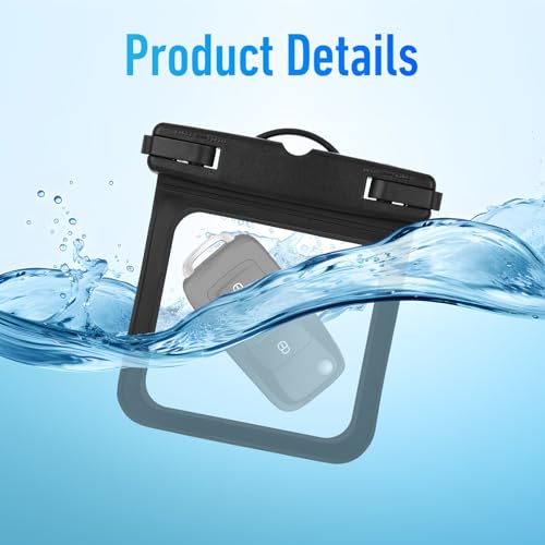 2 Pack Small Waterproof Pouch, Submersible Wallet for Swimming | Waterproof Key Fob Case Floating Keys Holder Pouch Holder for ID Badge Credit Card Money Coins License Water Surfing