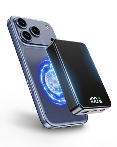 Magnetic Power Bank 26800mAh for Magsafe Portable Charger, Black - color: Black