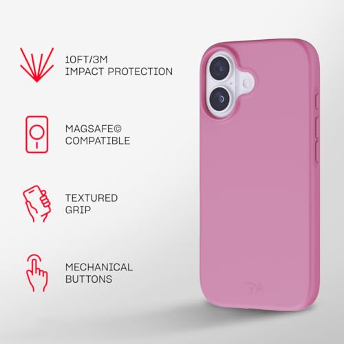 Tech21 EvoLite Case for iPhone 17 – Thrift Pink | Slim Protective Case | Impact Protection | MagSafe Compatible - color: Pink, size: iPhone 17