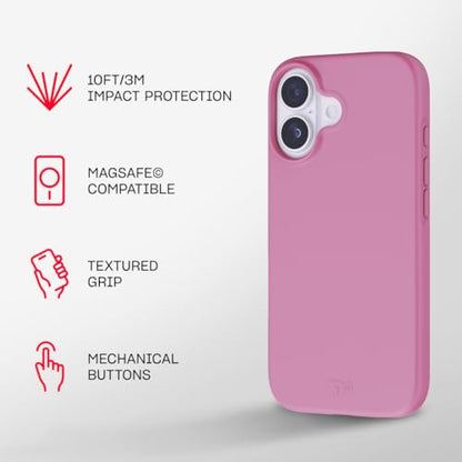 Tech21 EvoLite Case for iPhone 17 – Thrift Pink | Slim Protective Case | Impact Protection | MagSafe Compatible - color: Pink, size: iPhone 17