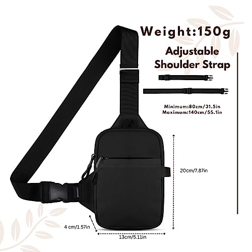 USHAKE Active Gear Combo: Fanny Pack with Multi-Zip Pockets and Mini Sling Bag for Outdoor Adventures and Everyday Style