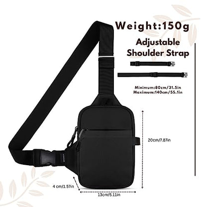USHAKE Active Gear Combo: Fanny Pack with Multi-Zip Pockets and Mini Sling Bag for Outdoor Adventures and Everyday Style