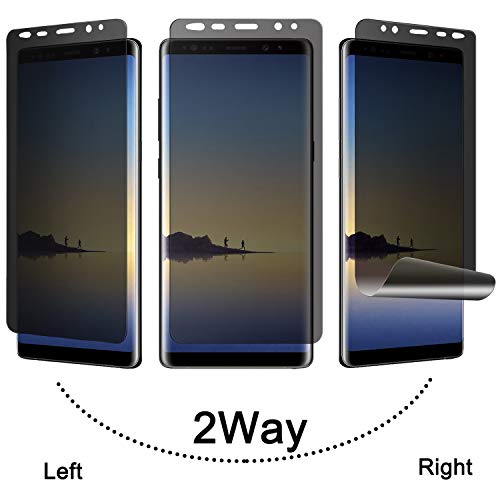 Galaxy Note 8 Privacy Screen Protector, [Anti-Spy] [Case Friendly] [Full Coverage] [Anti-Scratch] [3D Curve Edge] Premium Flexible Film Screen Protector for Samsung Galaxy Note 8 [2-Pack] - size: for Samsung Galaxy Note 8