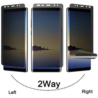 Galaxy Note 8 Privacy Screen Protector, [Anti-Spy] [Case Friendly] [Full Coverage] [Anti-Scratch] [3D Curve Edge] Premium Flexible Film Screen Protector for Samsung Galaxy Note 8 [2-Pack] - size: for Samsung Galaxy Note 8