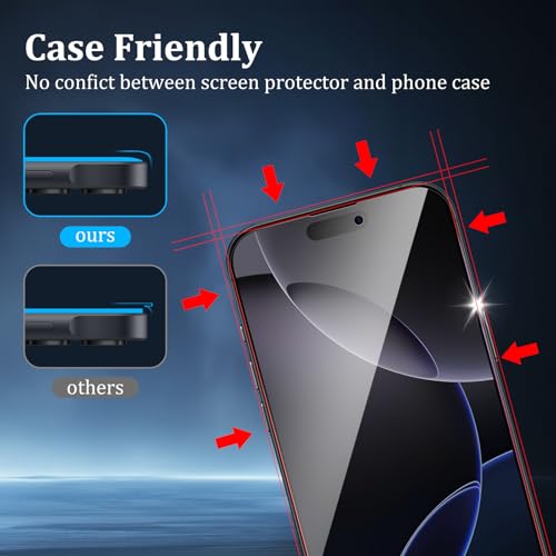 3 Pack Privacy Screen Protector for iPhone 16 Pro Max