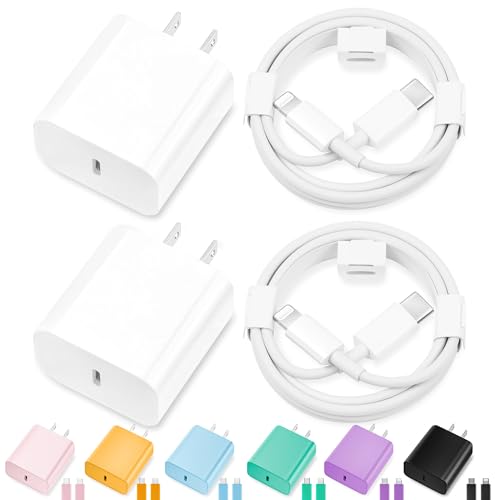 iPhone Charger Fast Charging,2Pack 20W Type C Fast Charger Block with [10FT&6FT] USB C to Lightning Cable Compatible for iPhone 14/13/12/11 Pro Max/Xs Max/XR/X,iPad - color: White