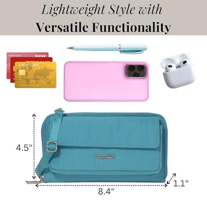 Baggallini Rfid Phone Wallet Crossbody - color: Seaside Blue