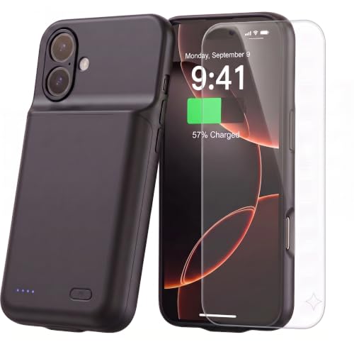 7000mAh Travel Battery Case for iPhone 16, 2026 New Upgrade Extra Battery Life Fast Charging External Rechargeable Portable Charging Case