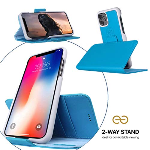 Dreem Fibonacci 2-in-1 Wallet Case for Apple iPhone 8 Plus & 7 Plus - Luxury Vegan Leather, Magnetic Detachable Shockproof Phone Case, RFID Card Protection, 2-Way Flip Stand - Sky - color: Sky, size: iPhone 8 Plus & 7 Plus