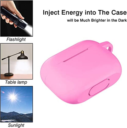 Lerobo for AirPod Pro Case, Silicone Cover with Keychain, Nightglow Purple - color: Nightglow Pink