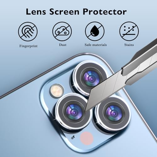 YARNOW 3sets Camera Lens Protective Films with Positioning Tool for Pro Anti-scratch Tempered Cover Easy Installation Dust and Fingerprint Resistant
