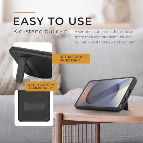 MOTIVE for Samsung Galaxy S25 Ultra Case with Belt Clip and Stand | 6.9" | Case & Holster, MagSafe compatible, built-in Kickstand Horizontal, 360° rotating belt clip, slim low-profile fit - size: s25 Ultra