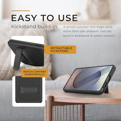 MOTIVE for Samsung Galaxy S25 Ultra Case with Belt Clip and Stand | 6.9" | Case & Holster, MagSafe compatible, built-in Kickstand Horizontal, 360° rotating belt clip, slim low-profile fit - size: s25 Ultra
