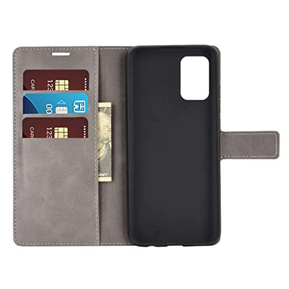 Flip Case for Samsung A03S Wallet PU Leather Magnetic Protective Cellphone Case for Samsung Galaxy A02S A025M A03S A037M Folio Book Cover with Stand (Gray) - color: Gray
