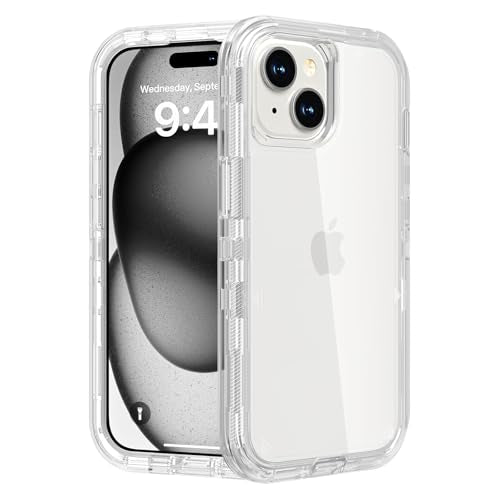 Follaroma for iPhone 15 Case, Shockproof Protection,Crystal Clear | Heavy Duty Shockproof Protection Phone Cases, Anti-Drop, Dual Layer Transparent Rugged Protective Cover, 6.1 inch - color: Clear, size: iPhone 15 6.1‘’