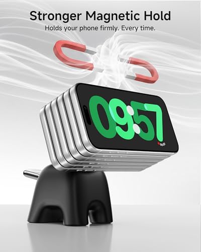 Magnetic Wireless Charging Station, Charger Stand for iPhone Apple Watch - color: Black