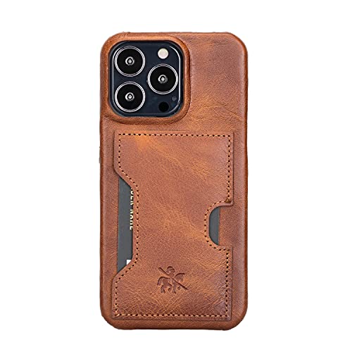 Venito Florence Leather Wallet Phone Case Compatible with iPhone 13 Pro (6.1 inch) - Extra Secure with RFID Blocking - Detachable Phone Wallet (Antique Brown) - color: Antique Brown, size: iPhone 13 Pro