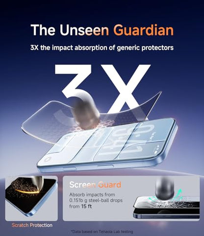 3 Pack for iphone 17 Air Screen Protector, 9H Hardness Military-Grade Shatterproof, Easy Bubble-Free Install Screen Protector 17 Air HD Clear Tempered Glass, Case Friendly Design - size: iPhone air(6.5'')