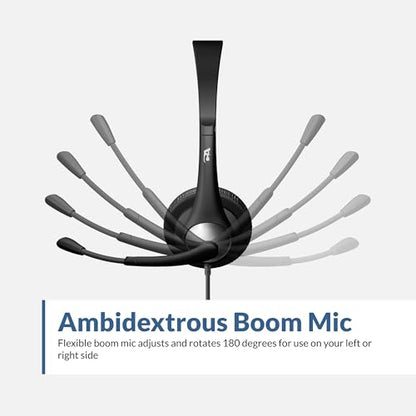 Cyber Acoustics AC-204 Stereo Headset with Ambidextrous Boom Mic - style: Stereo Headset