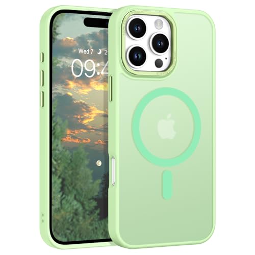 BENTOBEN Magnetic for iPhone 16 Pro Max Case,(Compatible with MagSafe) (Military Grade Drop Protection) Slim Translucent Matte Shockproof with Anti-Fingerprint Phone Case 6.9",Matcha Green - color: Matcha Green