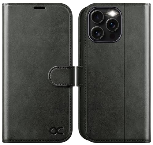 OCASE Compatible with iPhone 16 Pro Max Wallet Case, PU Leather Flip Folio Case with Card Holders RFID Blocking Kickstand [Shockproof TPU Inner Shell] Phone Cover 6.9 Inch 2024, Graphite - color: Graphite
