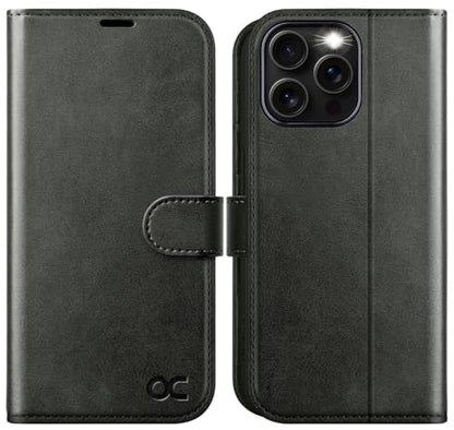 OCASE Compatible with iPhone 16 Pro Max Wallet Case, PU Leather Flip Folio Case with Card Holders RFID Blocking Kickstand [Shockproof TPU Inner Shell] Phone Cover 6.9 Inch 2024, Graphite - color: Graphite