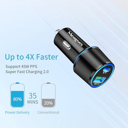 67.5W Car Charger USB C Super Fast Charge for iPhone 18 Pro Max/17/Android - color: Black, size: 3.3 ft