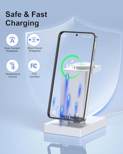 Nanami 30W USB C 3 in 1 Charging Station for Samsung Multiple Devices - color: White