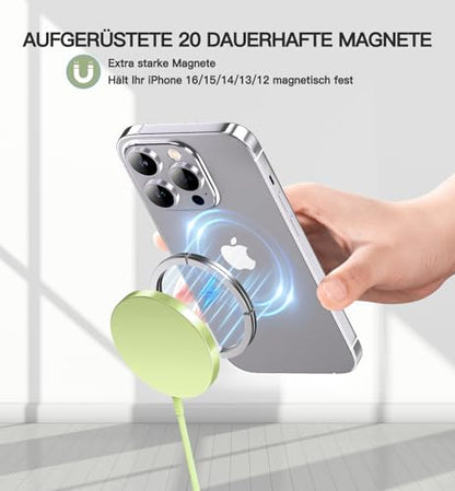 Magnetic Wireless Charger, 2-Pack 15W Fast Mag-Safe Stand for iPhone 17-12 - color: Green Magnatic Charger