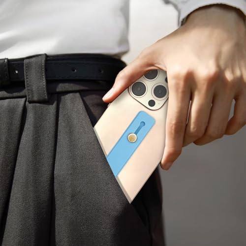 Phone Grip Holder, 4 Pack Cell Phone Grip Strap Telescopic Finger Strap Stand Universal Finger Kickstand for Most Smartphone - Pink Green Blue Purple