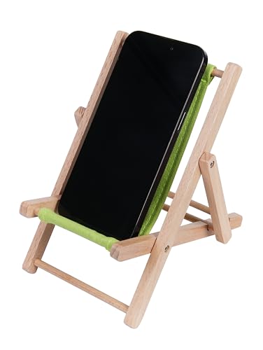 Foldable Wooden Cell Phone Stand, Phone Holder for Desk - color: Green