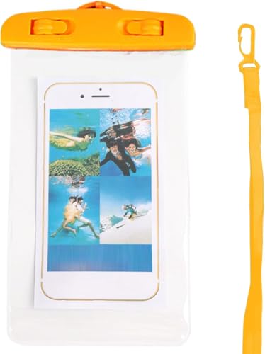 Phone Waterproof Pouch Touchscreen Compatible Cycling Smartphone Bag for Beach Cruise Vacation Swimming Kayaking Diving Travel Orange - color: Orange