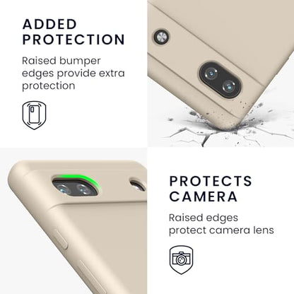 kwmobile Case Compatible with Google Pixel 6a Case - TPU Silicone Phone Cover with Soft Finish - Cream - color: cream, size: Pixel 6a