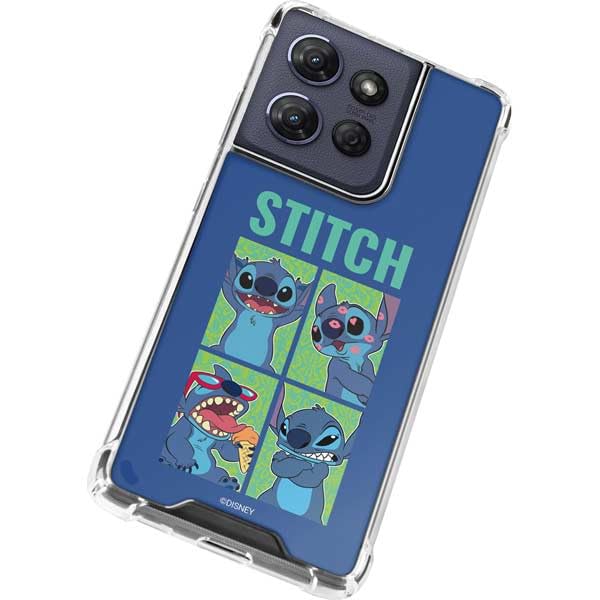 Skinit Clear Phone Case Compatible with Moto G Power 5G (2025) - Officially Licensed Disney Lilo and Stitch Personalities Moods Design - color: Blue - DISLNS06