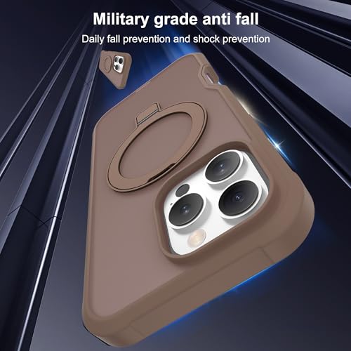 Compatible with iPhone 16 Pro Case with Magnetic Ring Stand [Compatible with Mag-Safe] [Built-in Screen Protector] Military-Grade Drop Protection Matte Translucent Phone Case, Desert Brown - color: Desert Brown, size: Iphone 16 Pro