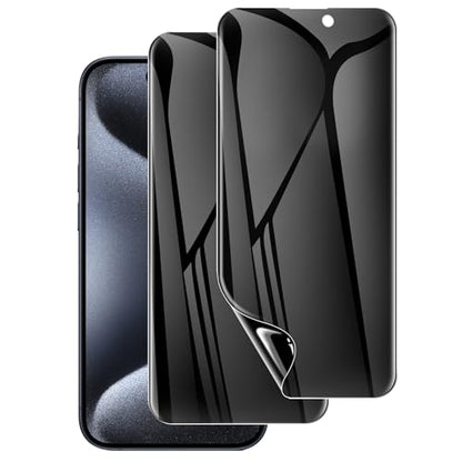 LYWHL 2 Pack for iPhone 15 / iPhone 15 Pro Privacy Screen Protector [Like Original Touch Sensitivity], Anti-Spy Private iPhone 15 Pro Film [Non-Glass], Case Friendly, Scratch-Resistant, Self-Healing - size: 6.1 inch - iPhone 15 / 15 Pro