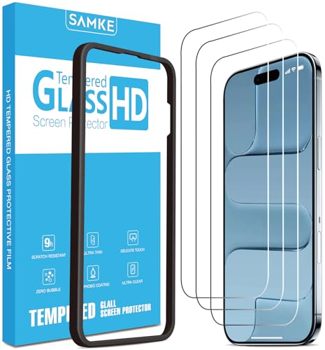 SAMKE 3 Pack Designed Tempered Glass for iPhone 17 Screen Protector 6.3in - size: iPhone 17 (6.3-inch)