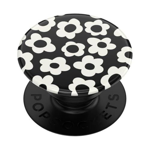 PopSockets Adhesive Phone Grip, Holder- Black Mod Flower - color: Black Mod Flower, style: Adhesive