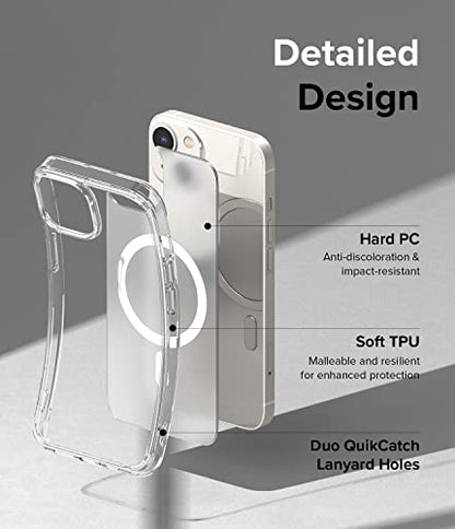 Ringke Fusion for iPhone 14 Case [Compatible with MagSafe] Oil & Dirt Resistant Anti-Fingerprint Technology Prevents Oily Smudges - Magnetic Matte Clear - size: iPhone 14