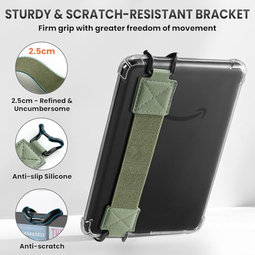 MoKo Thin Hand Strap for 6-8" Kindle eReaders Fire Tablet, Celadon - color: Celadon, style: Thin Strap