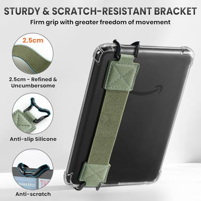 MoKo Thin Hand Strap for 6-8" Kindle eReaders Fire Tablet, Celadon - color: Celadon, style: Thin Strap